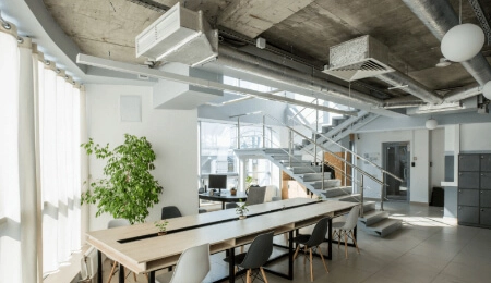 Office equipped with air conditioning for a comfortable working environment